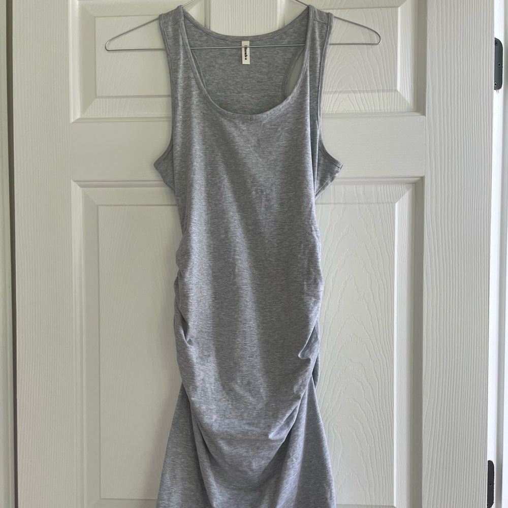 Heather Gray Ruched Maternity Dress - XS